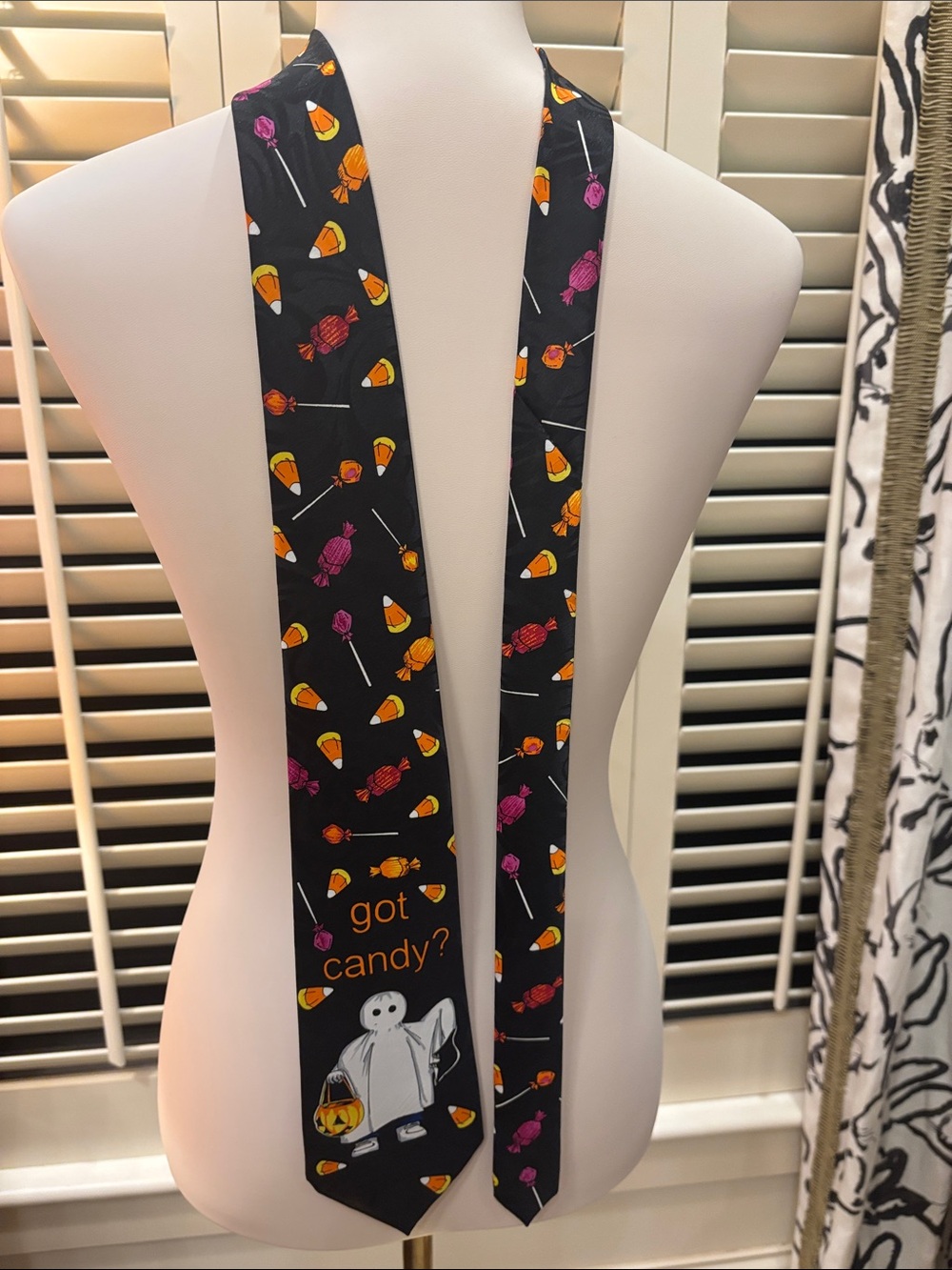 Got Candy? Halloween Kids Neck Tie in Black with Candy Print